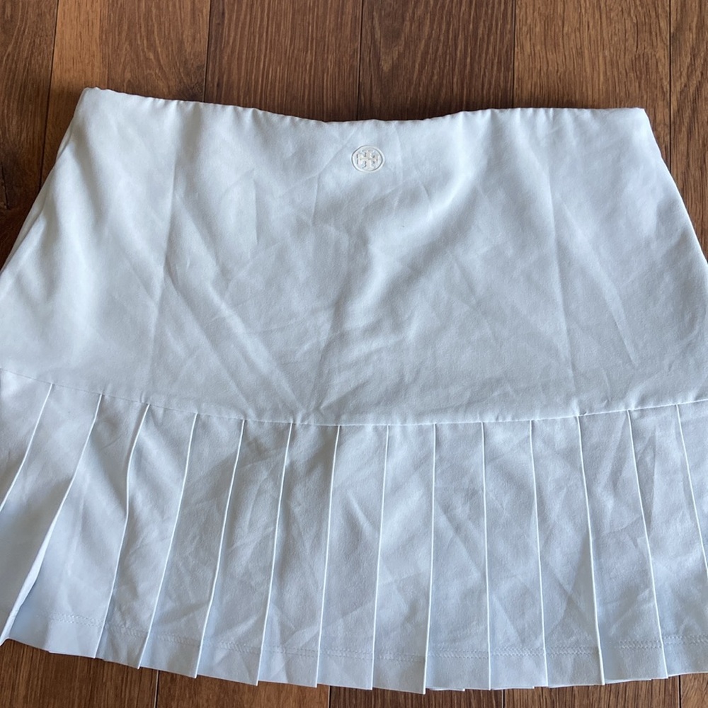 Tory Sport Pleated Tennis Skirt In Blue Silk. - Picture 10 of 10